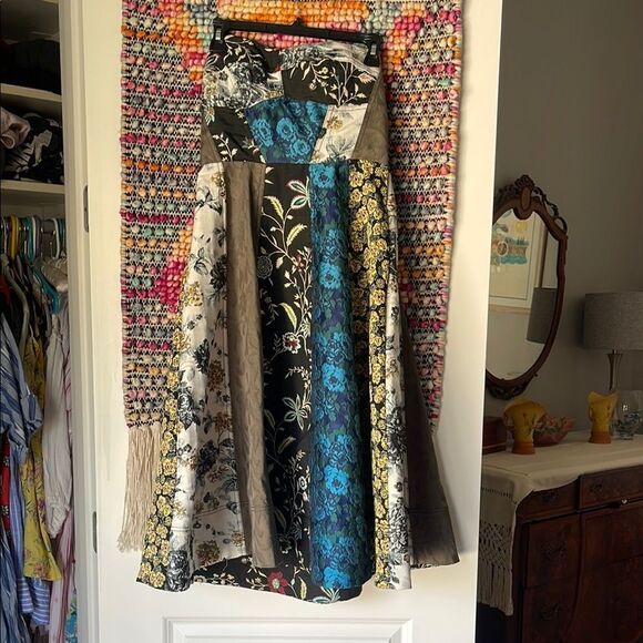 Floral Patchwork Strapless Dress - Picture 1 of 9